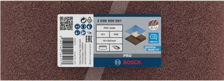 Produktbild Bosch Professional Zubehör PRO X440 Schleifband, 75 x 533 mm, G60 (60)