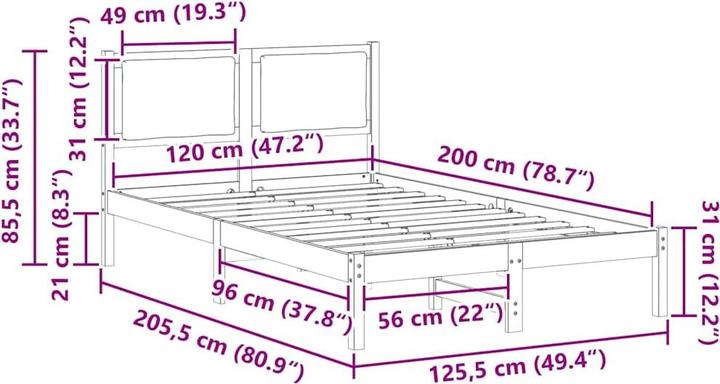 Image du produit vidaXL Bettrahmen (120 x 200 cm)