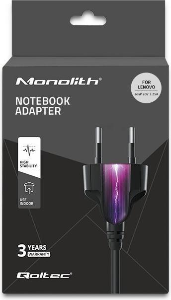 Produktbild Qoltec 51031 Power Adapter Skirta Lenovo 135W 20V 6.75A Slim Tip Pin Power Kabelis (135 W)