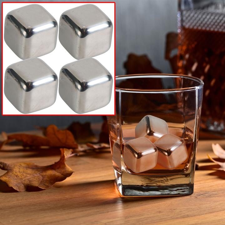 Immagine prodotto Excellent Houseware 4er-Set Kühlsteine aus Edelstahl