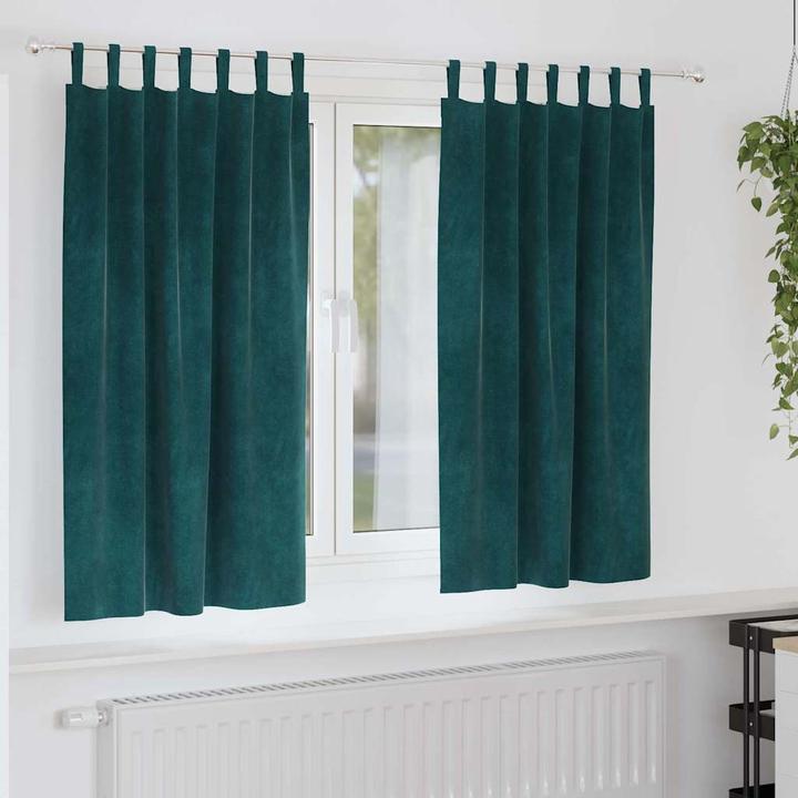 Actual product image VidaXL Dark green curtains (140 x 175 cm)