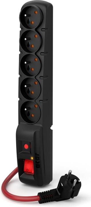 Acar F5 POWER Black 5 AC outlet(s) (5x, CEE 7/16, 3 m)