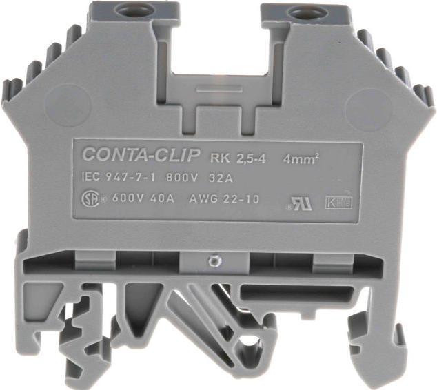 Actual product image RS PRO 4mm din rail terminal grey (Various)