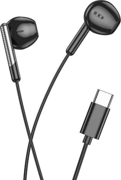 Actual product image Hoco Wired headphones EOL wire earphones Type C with microphone M123 black