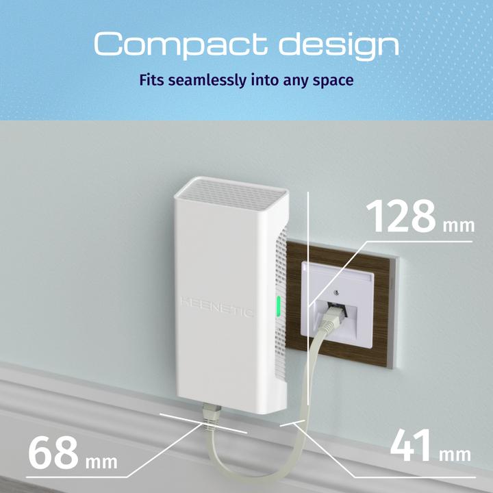 Produktbild Keenetic AX3000 Wi-Fi 6 Mesh Extender (2402 Mbit/s, 574 Mbit/s)