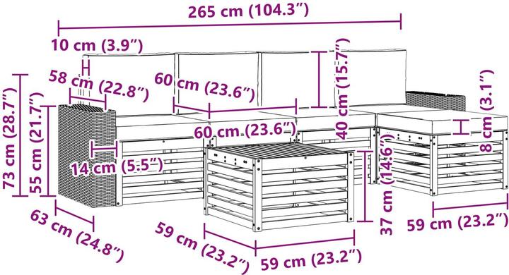 Produktbild vidaXL Outdoor-Sofa