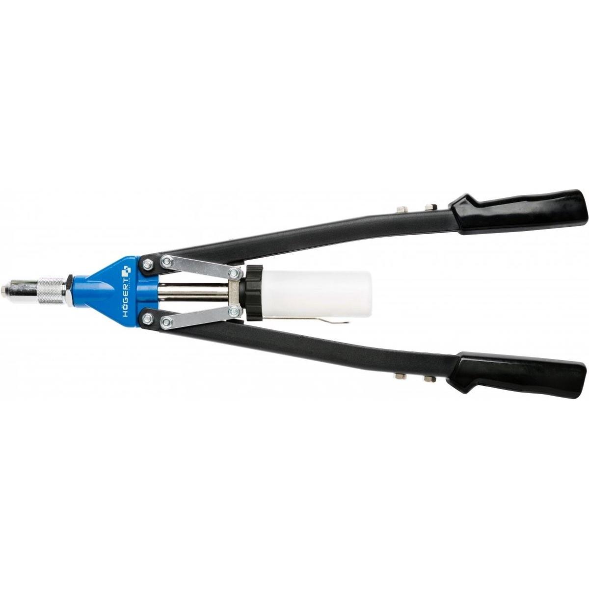 Högert, Pinza, Rivettatrice a 2 mani 530 mm, con cinque misure di guida per rivetti ciechi, max 6,4 mm (540 mm)