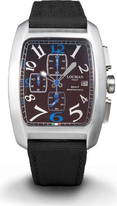 Immagine prodotto Locman Orologio da uomo Italia Sport Anniversary Chrono nero/blu Ref. 0470 (Cronografo, 37 mm)