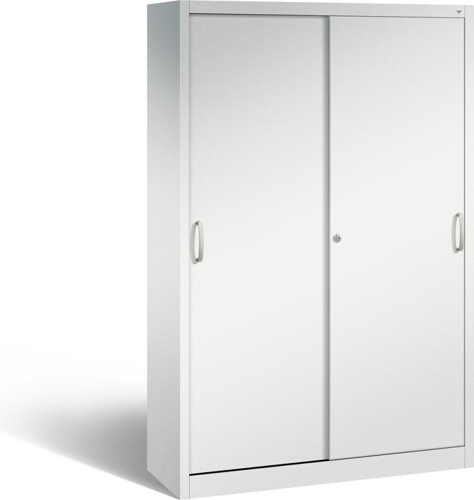 Produktbild C+P ACURADO Schiebetürenschrank, 4 Fachböden, HxBxT 1950x1200x400 mm, lichtgrau (120 x 40 x 195 cm)