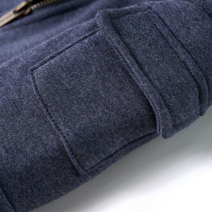Image du produit VidaXL Sweat à capuche zippé pour enfant Bleu foncé (128)