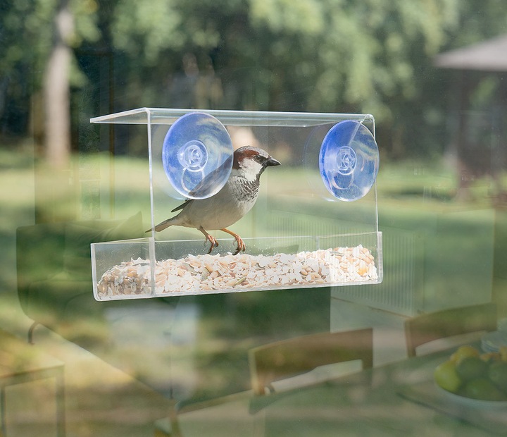 Produktbild Royal Gardineer 2er-Set Vogel-Futterhäuser mit Saugnapf-Befestigung