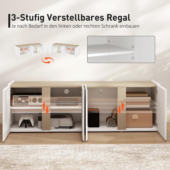 Produktbild Homcom TV Schrank Spanplatte Hochglanzweiss (38 x 38 x 45 cm)