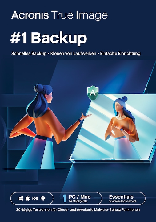 Produktbild Acronis Cyber Protect Home Office Essentials (1 User, 1 Geräte/User, 12 Monate)