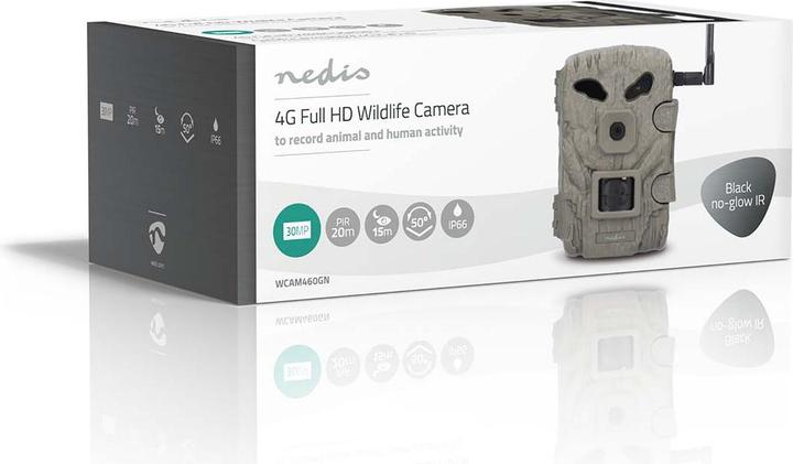 Produktbild Nedis Wildcamera - 1080p@30fps - 30.0 MPixel - 2 MPixel CMOS - IP66 - Zwart No-Glow IR - Nachtzicht - Kijk