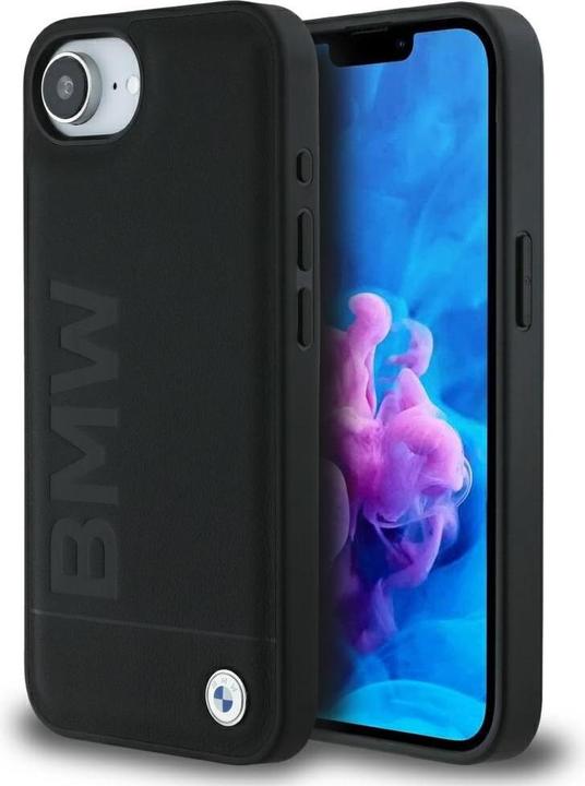 Image du produit BMW Case Leather Hot Stamp do iPhone 16e black (Apple iPhone 16e, Apple iPhone 17e)