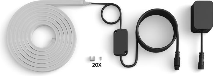 Produktbild Philips Hue Neon Gradient Outdoor Lightstrip (EU-Stecker) (RGBW, 500 cm, Outdoor)