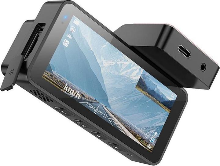 Produktbild Hoco Dash + Rear Camera DV12, 2K, Wi-Fi, GPS, 3.69inch LCD, Black (GPS-Empfänger, WLAN, 2K)