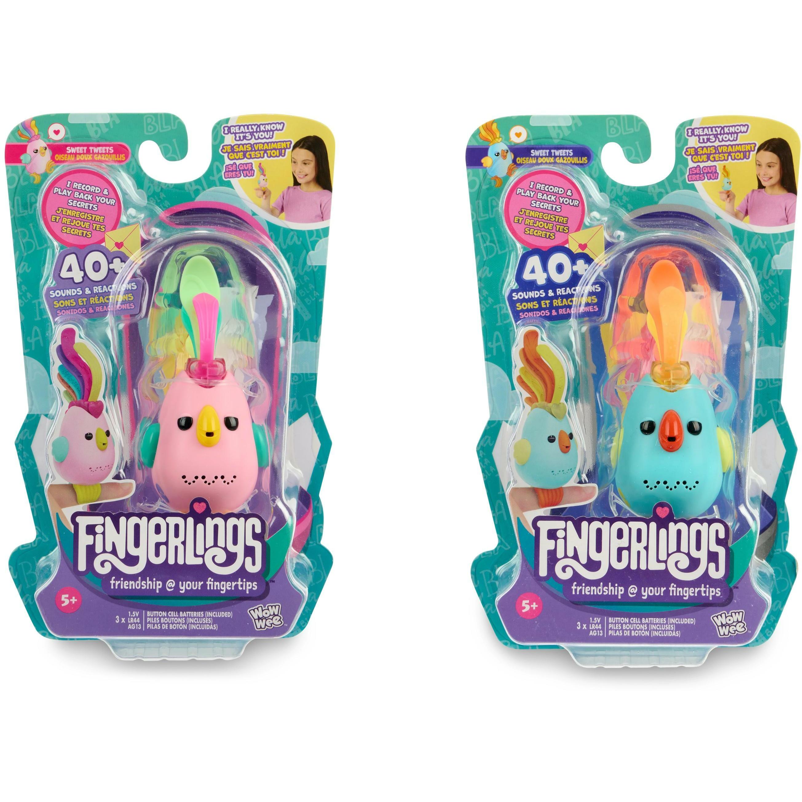 WowWee Fingerlings Sweet Tweets Interactive Bird: Debbie, Record & Play Secret Messages, 40+ Sounds & React (Multilingua...