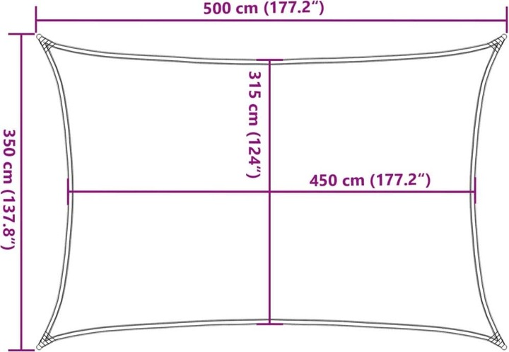 Image du produit VidaXL Sonnensegel 160 g/m² Rechteckig rot HDPE (3,5 x 5 m)