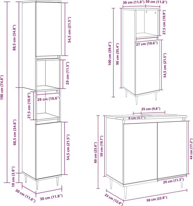 Nährwerte und Zutaten vidaXL Badmöbel Set