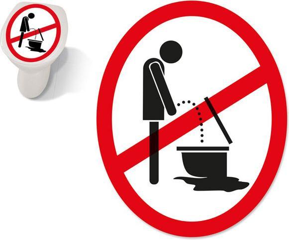 Image du produit Familie von Quast Autocollant de couvercle de toilette - Autocollant de toilette sur pied Pinkler