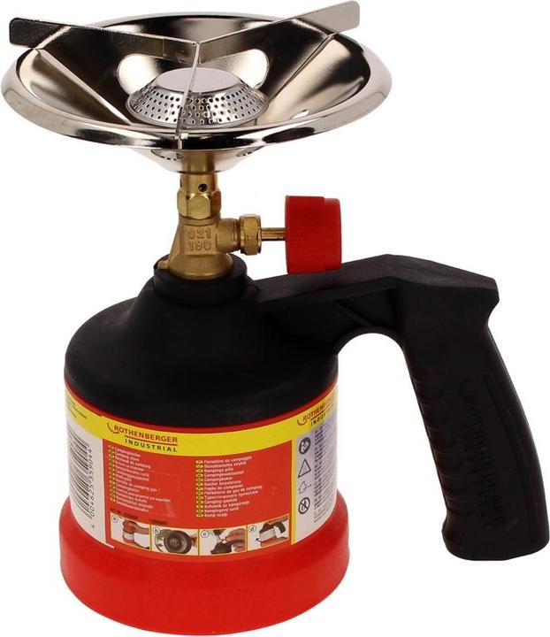 Actual product image Rothenberger Industrial Scout camping cooker, start-up with gas cartridge (not included in delivery).