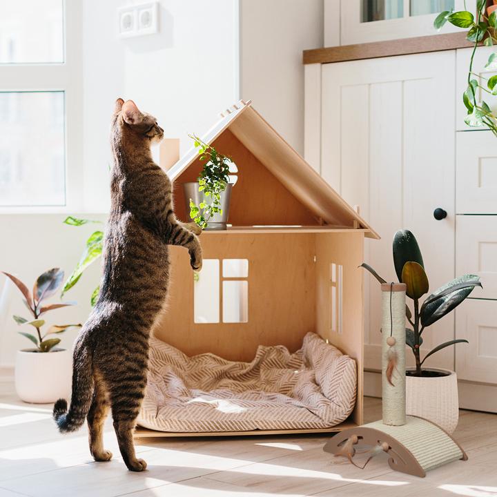 Actual product image Relaxdays Scratching post (52 cm, Beige, Brown)