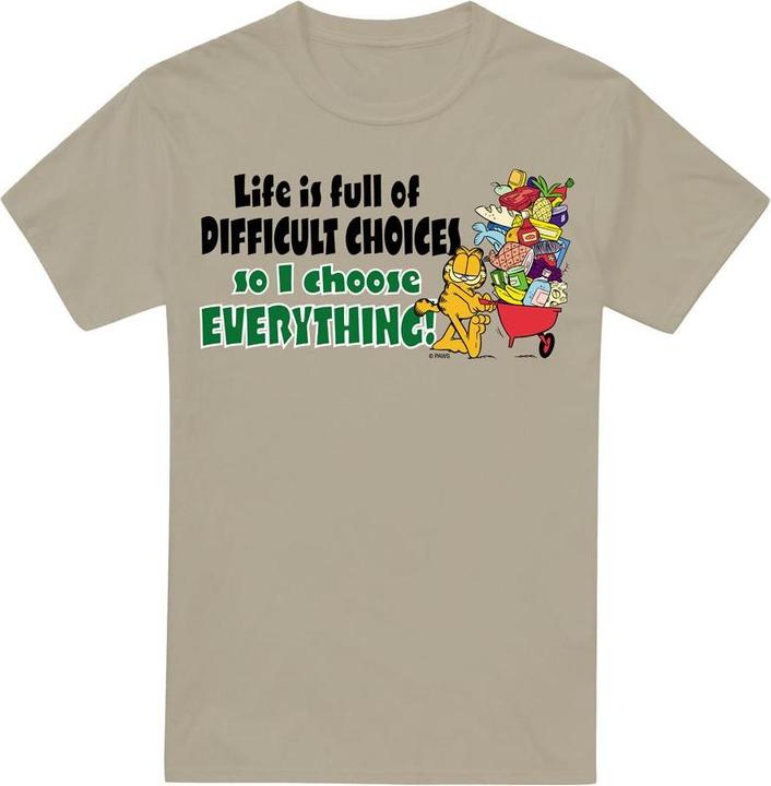 Actual product image Garfield Mens Difficult Choices T-Shirt (M)
