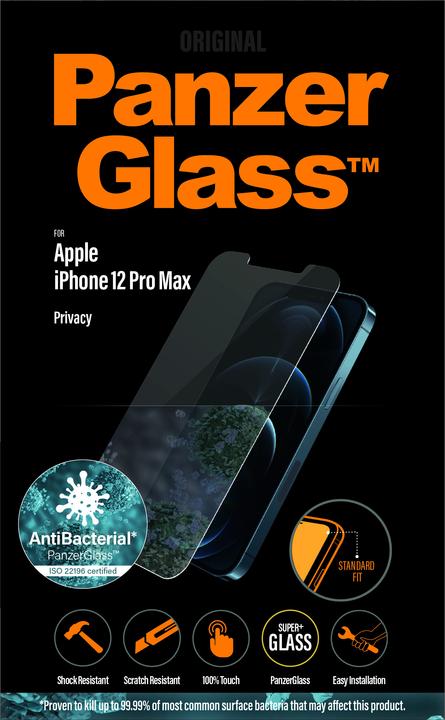 Actual product image PanzerGlass Screen Protector Privacy (1 Piece, Apple iPhone 12 Pro Max)