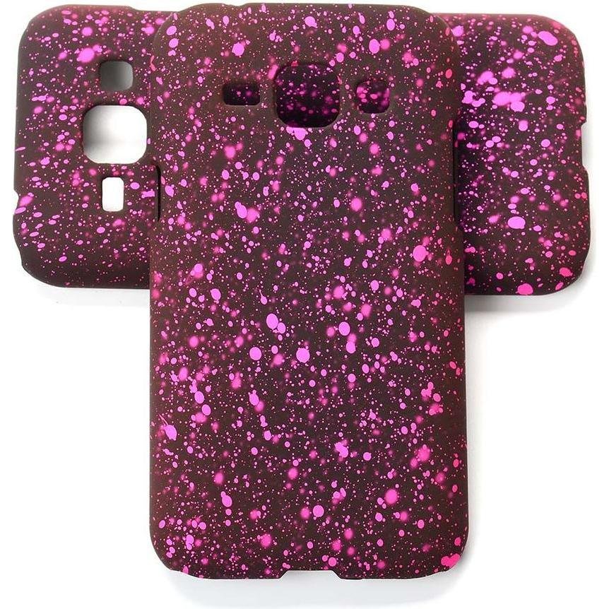 König Design Handy Hülle Schutz Case Bumper Etuis für Samsung Galaxy J1 2015 3D Sterne Pink (Samsung Galaxy J1), Smartph...