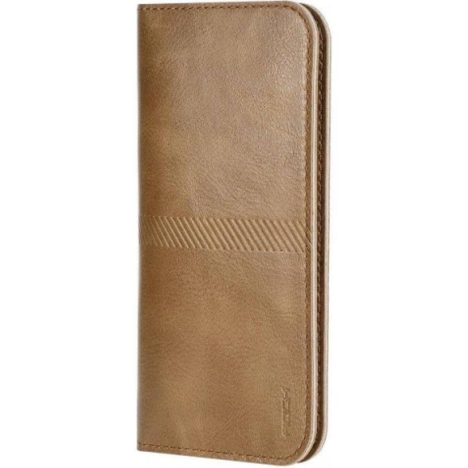 Rock Smartphone Universal Leder Hülle für 4.3 - 4.8" (Apple iPhone 8), Smartphone Hülle, Braun