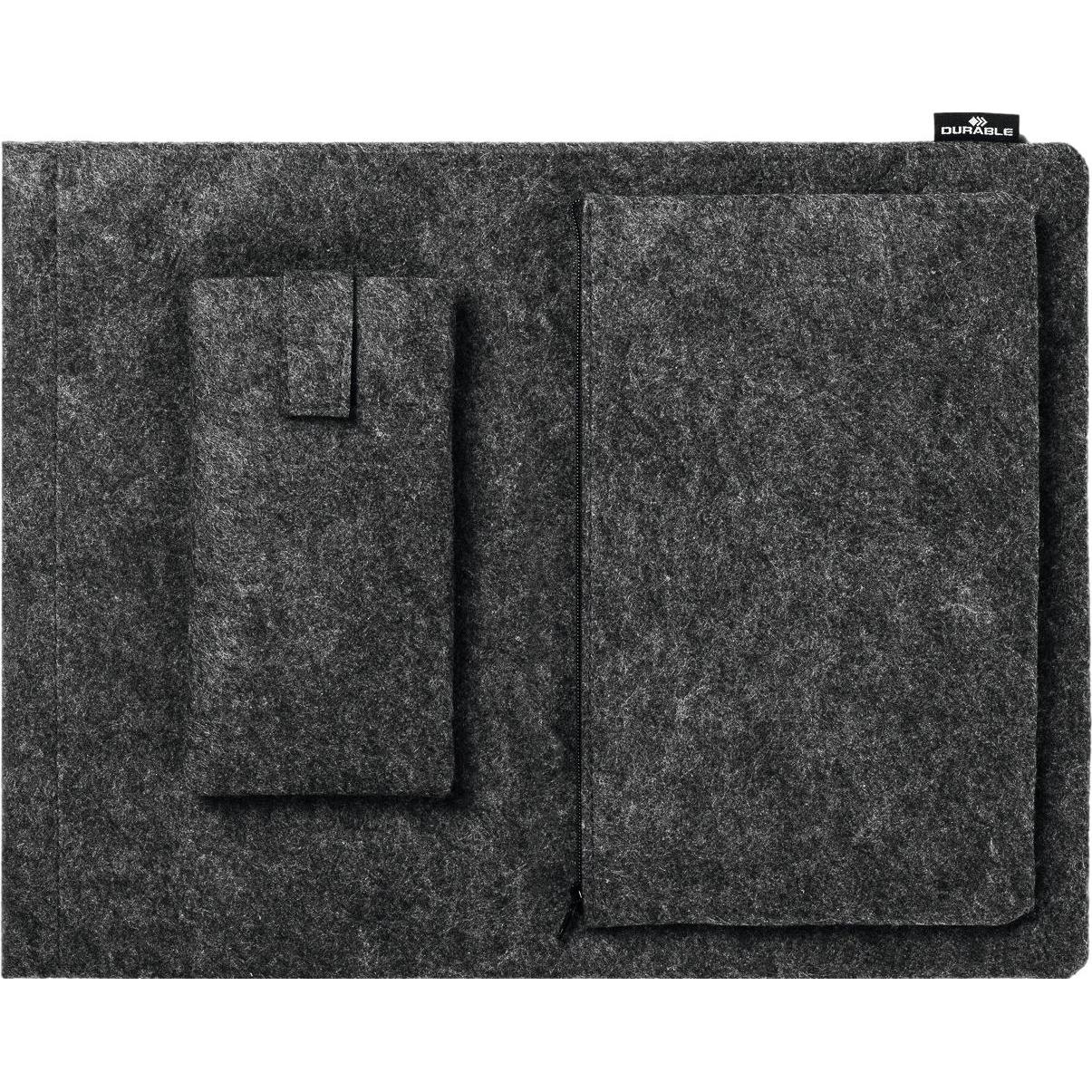 Durable Schutzh?lle MultiBag EFFECT 16.4" f?r Laptops/PET-Filz/anthrazit (16.42", Universal), Notebooktasche, Grau