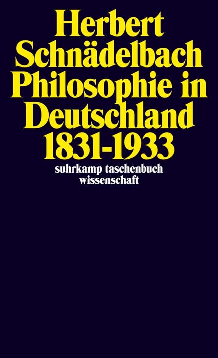 Produktbild Philosophie in Deutschland 18311933 (Deutsch, Herbert Schnädelbach, 1983)