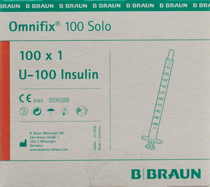 Image du produit B.Braun 100 Insulin 1 ml solo L (Seringue d'insuline)