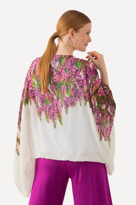 Produktbild Ulla Popken Bluse, Blüten, doppellagig, Rundhals, Halbarm (54)