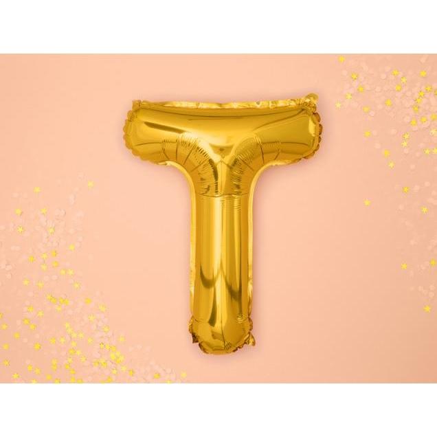 Thumbnail - Partydeco Ballon Brief "T" in Gold