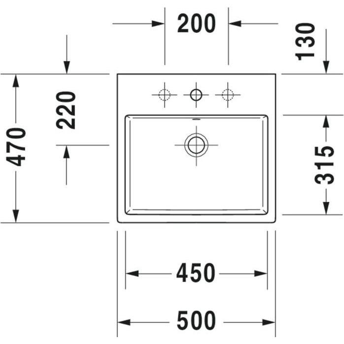Thumbnail - Duravit, Waschbecken, Waschtisch Vero Air 50 x 47 cm weiss 2350500000 (470 mm, 500 mm)
