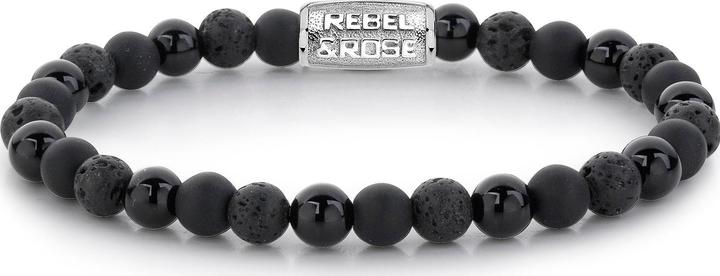 Produktbild Rebel & Rose Stones Only Black Rocks Bracelet (17.50 cm, Edelstahl)