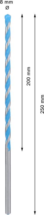 Produktbild Bosch Professional Zubehör EXPERT CYL-9 MultiConstruction Bohrer, 8 x 200 x 250 mm (8 Millimeter)