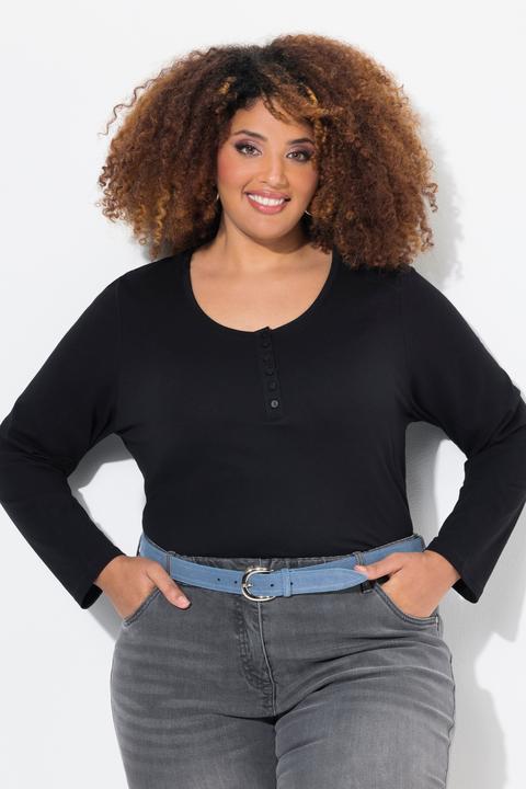 Produktbild Ulla Popken Basic Shirt, Knopfleiste, regular, Langarm (46, 48)