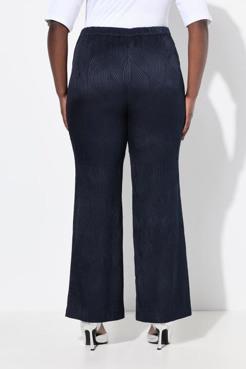 Actual product image Ulla Popken Textured Wide-Leg Pull-On Pants (52)