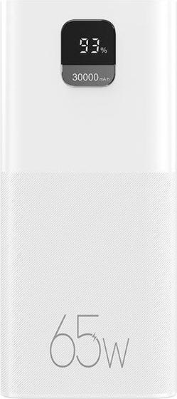 Actual product image Usams Powerbank PB68 30000mAh 65W QC3.0+PD Fast Charge + cable USB-C/USB-C 100W biały/white ATXLOGTC (30000 mAh, 65 W)