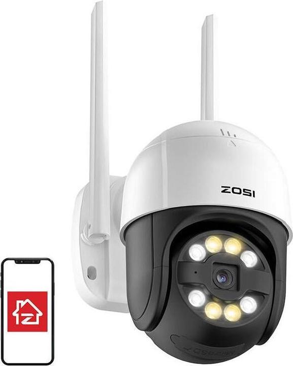 Zosi IP Outdoor Camera C289 WiFi Pan Tilt 3MP IP66 with 32GB microSD card (1920 x 1080 Pixels)