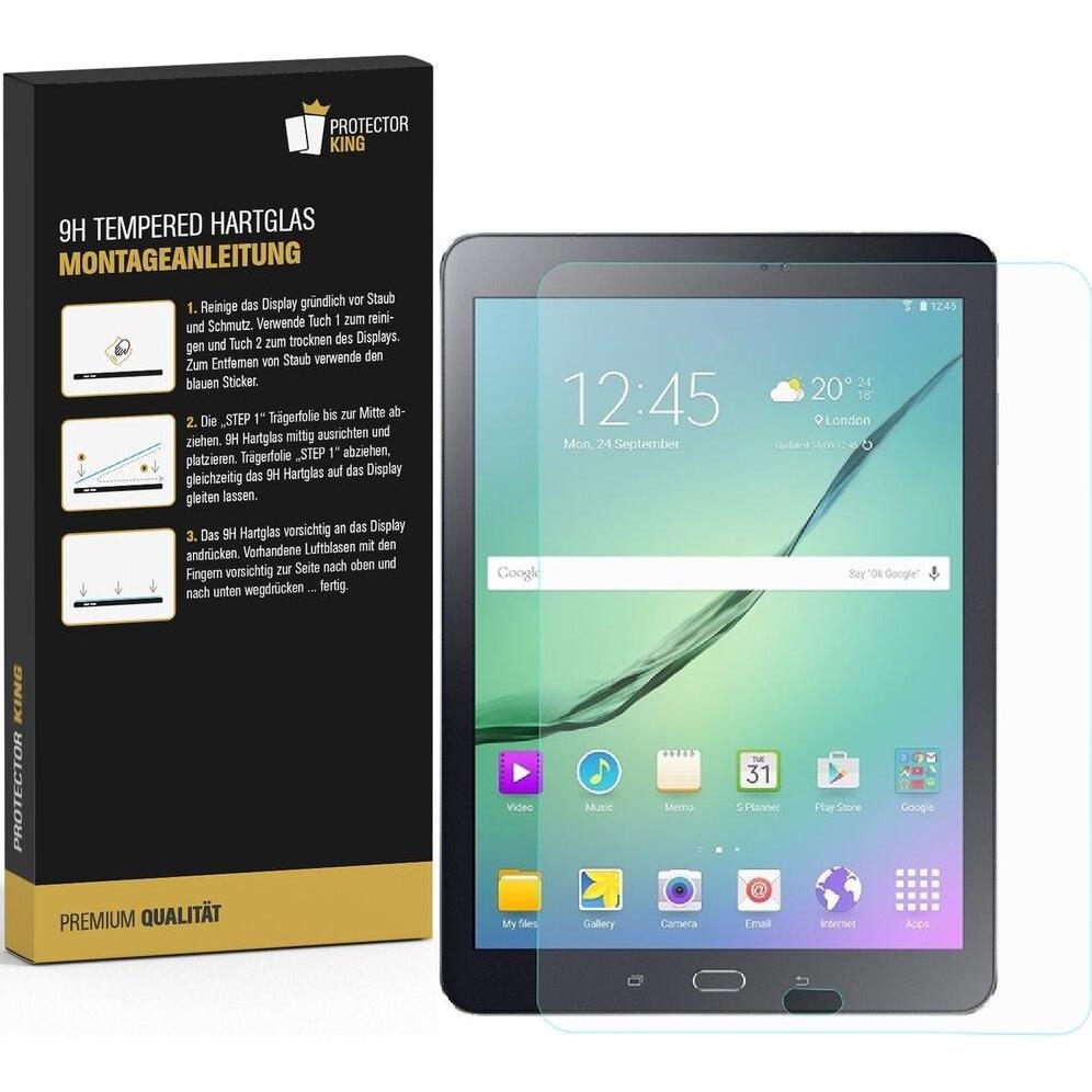 Thumbnail - Protectorking 2x echtes Tempered 9H Panzerhartglas 3D KLAR (2 Stück, Galaxy Tab S2 9.7), Tablet Schutzfolie