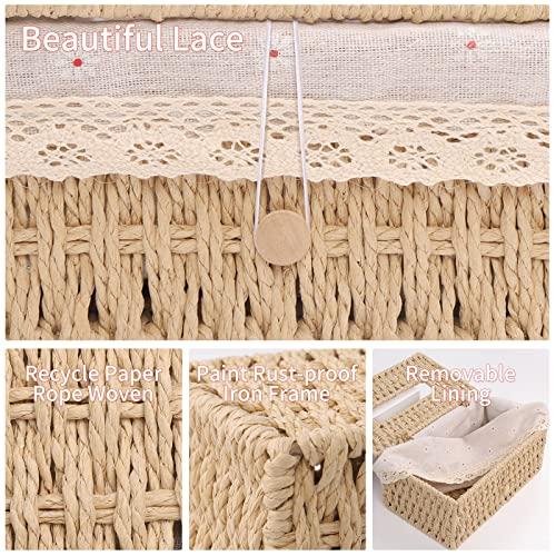 Produktbild Alopini Taschentücher Box aus Papierseil, Taschentuchbox Taschentuchspender mit Futter, Kosmetiktücher Box