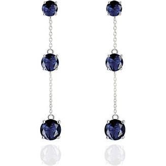 Beneto, Ohrringe, Exclusive - Elegant silver earrings with sapphires SAFAGUP2718