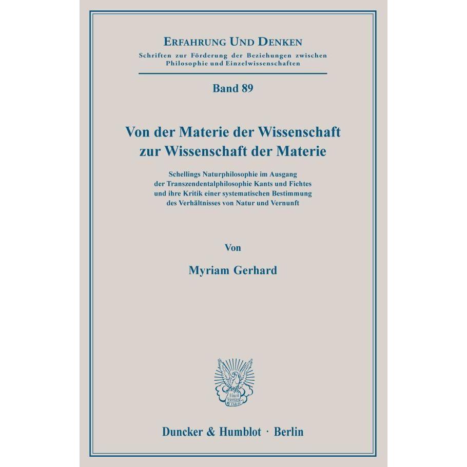 Von der Materie der Wissenschaft zur Wissenschaft der Materie, Fachbücher
