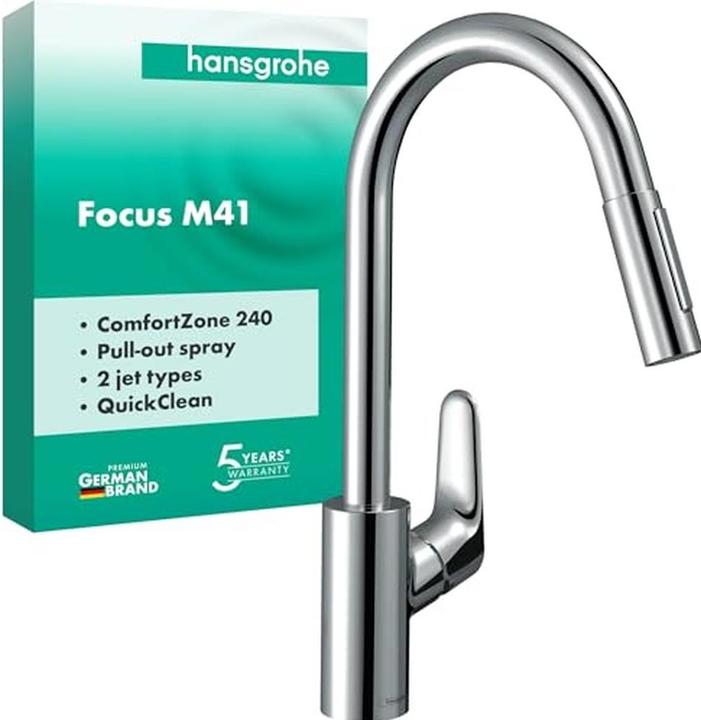 Produktbild hansgrohe Focus M41 Einhebel-Küchenarmatur 240, Ausziehbrause, 2 Strahlarten