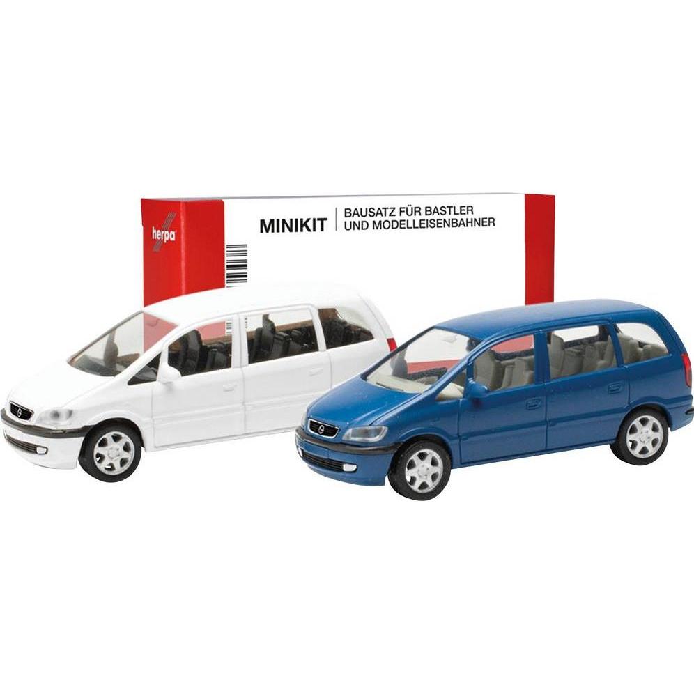 Herpa 013932 H0 PKW Modell Opel Zafira, blau und weiss