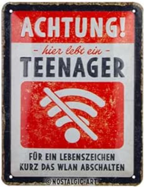 Image du produit Nostalgic-Art Merchandising Panneau Attention adolescents WLAN 15 x 20 cm, métal (15 x 20 cm)